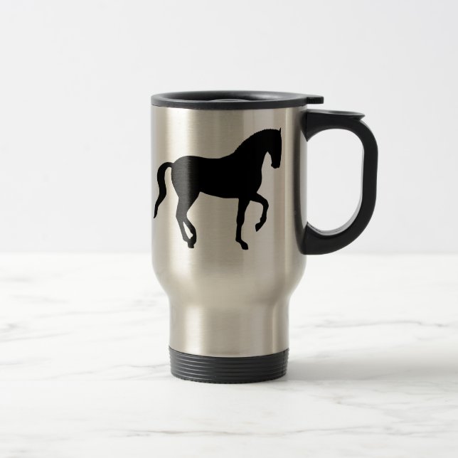 Piaffe Horse (black) Travel Mug (Right)