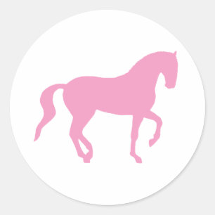 Piaffe Horse (pink) Classic Round Sticker
