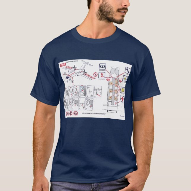 piaggio avanti safety card T-Shirt (Front)