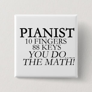 Pianist 10 Fingers 88 Keys 15 Cm Square Badge