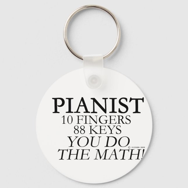 Pianist 10 Fingers 88 Keys Key Ring (Front)