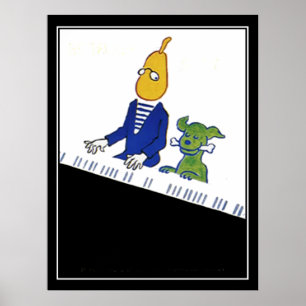 Pianist and Dog Art Deco Vintage Poster