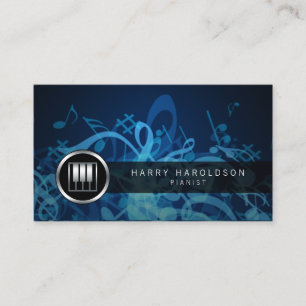 Pianist Bold Piano Keys Icon Business Card
