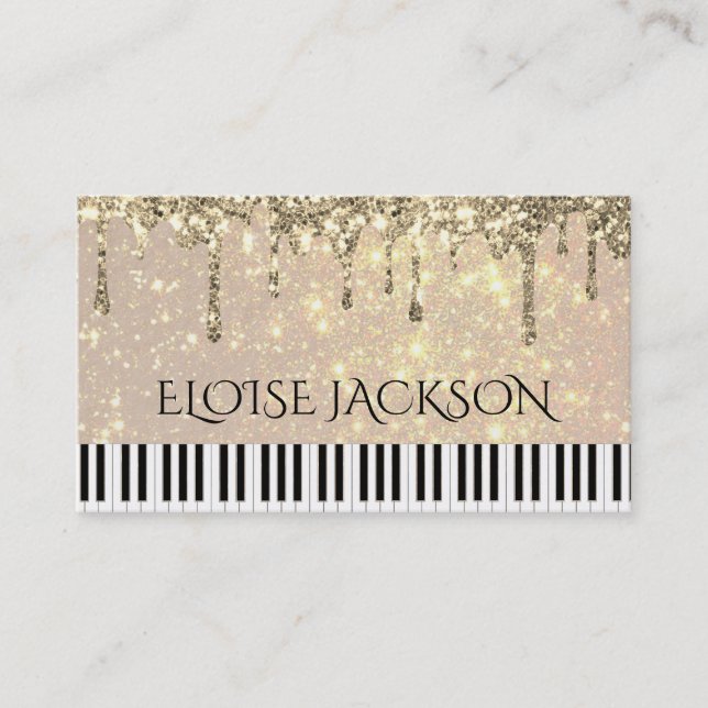 pianist elegant  business card (Front)