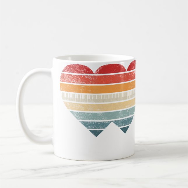 Pianist Gifts Retro Sunset Piano Keyboard Player T Coffee Mug (Left)