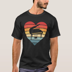 Pianist Gifts Retro Sunset Piano Player Teacher Mu T-Shirt