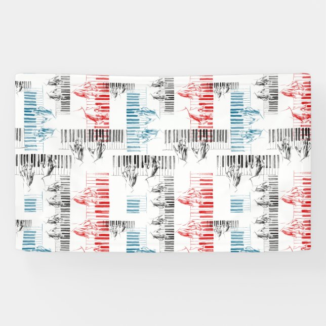 Pianist hands pattern banner (Horizontal)