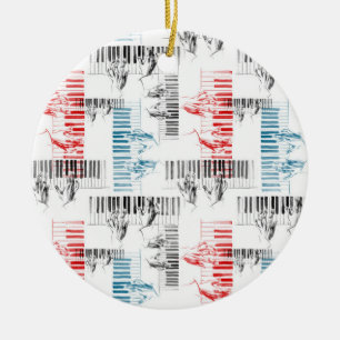 Pianist hands pattern ceramic tree decoration