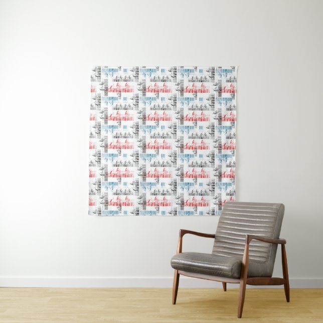 Pianist hands pattern tapestry (In Situ (Horizontal))