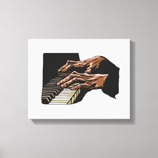 Pianist Hands Playing Piano –  Canvas Print (Front)