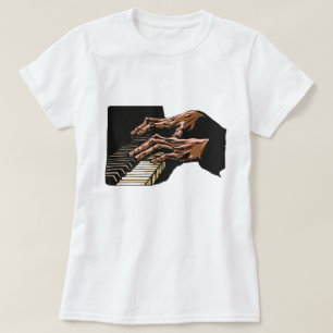 Pianist Hands Playing Piano –  T-Shirt
