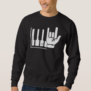 Pianist Keyboard Piano Player Rock Jazz Musical In Sweatshirt