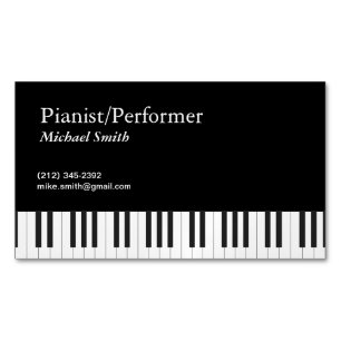 Pianist Magnetic Business Card