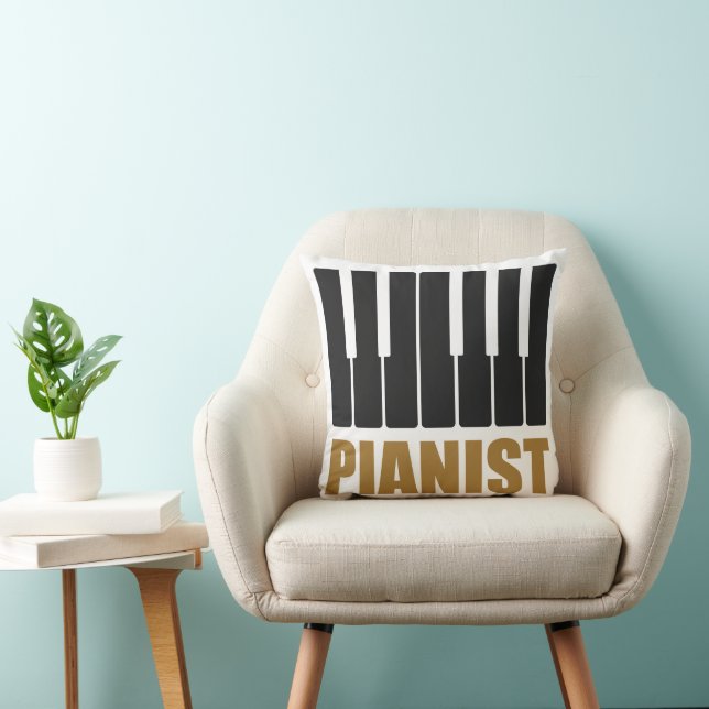 Pianist Modern Typography Cushion (Chair)