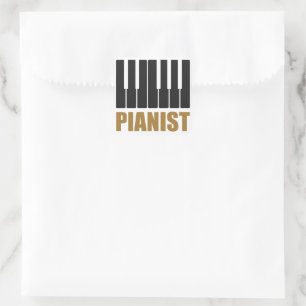 Pianist Modern Typography Square Sticker