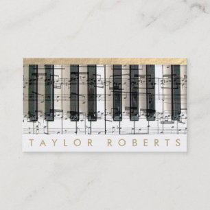 pianist music notes design business card