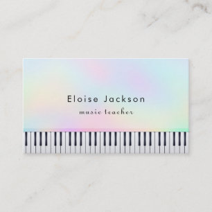pianist pastel colours music teacher business card