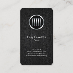 Pianist Piano Keys Icon Black Grunge Business Card
