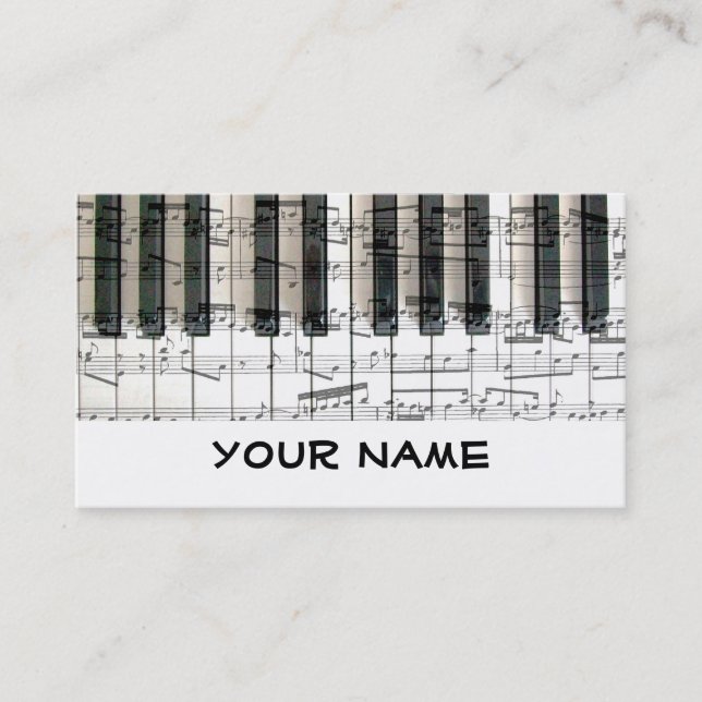 pianist piano music business card (Front)