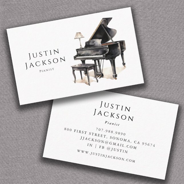 Pianist Piano Music Teacher Business Card (Creator Uploaded)