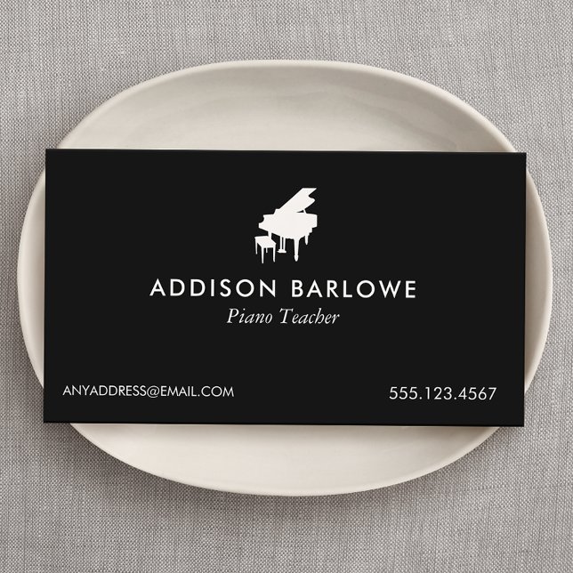 Pianist Piano Music Teacher Grand Piano Business Card (Creator Uploaded)