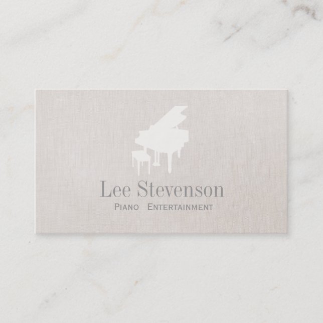 Pianist Piano Music Teacher Grand Piano Business Card (Front)