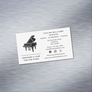 Pianist Piano Teacher Accompanist Fun Social Media Magnetic Business Card
