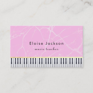pianist pink marble piano business card