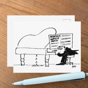 Pianist plays Handel's Water Music Postcard