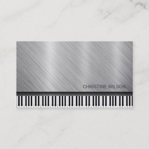 pianist silver grey business card