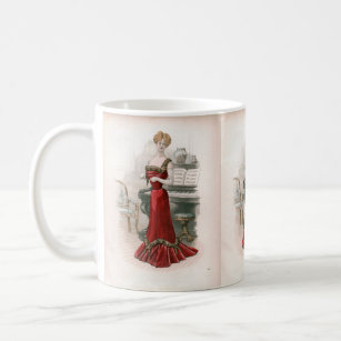 Pianist Vintage Edwardian Fashion Illustration   Coffee Mug