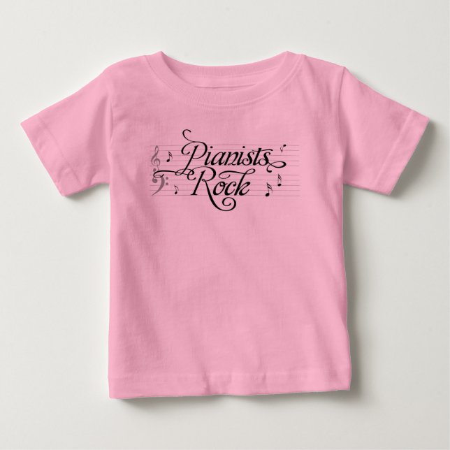 Pianists Rock Musician's Kids Tee Shirt (Front)