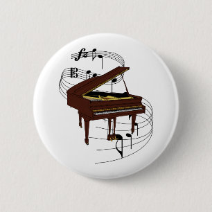 Piano 6 Cm Round Badge