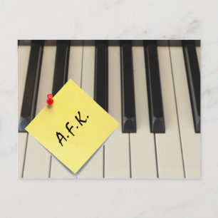 Piano A.F.K. (Away From Keyboard) Postcard