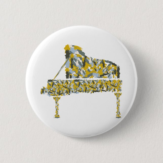 Piano abstract 6 cm round badge (Front)