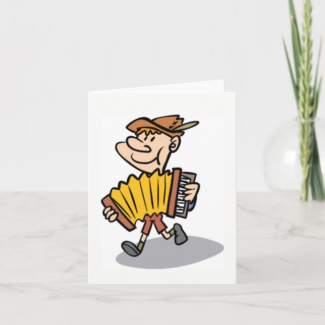 Piano Accordion Player notecard, musician card (Front)
