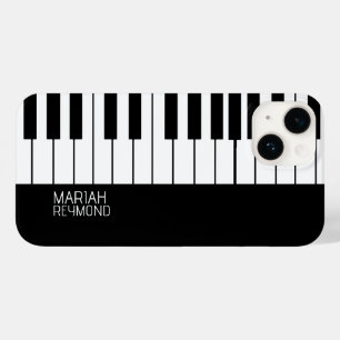 Piano All-Over Black Surface with Name Case-Mate iPhone 14 Case