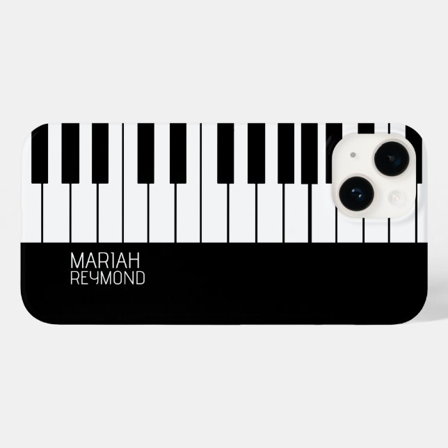 Piano All-Over Black Surface with Name Case-Mate iPhone Case (Back (Horizontal))