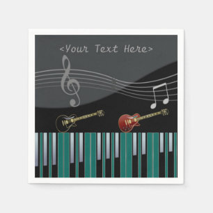 Piano and Guitar Music Notes Napkins
