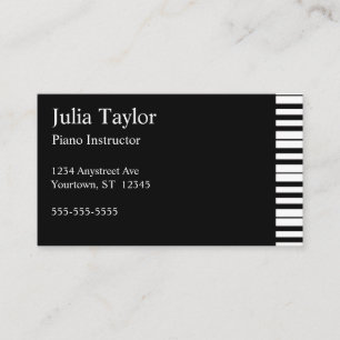 Piano and Keyboard Music Teacher Business Card