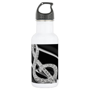 Piano and music Gclef 532 Ml Water Bottle