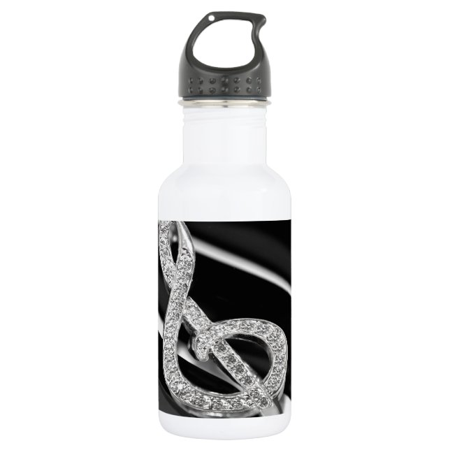 Piano and music Gclef 532 Ml Water Bottle (Front)