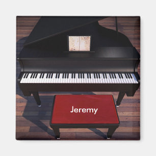 Piano and Red Piano Stool template Magnet