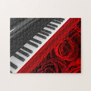 Piano and Roses Jigsaw Puzzle