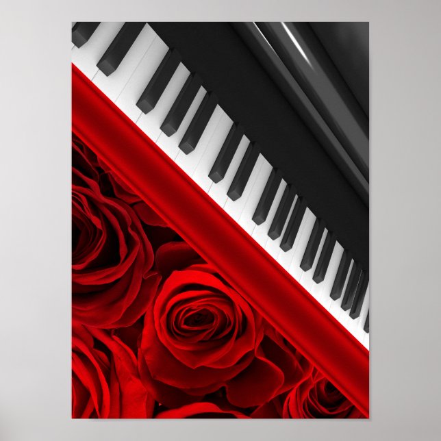 Piano and Roses Poster (Front)