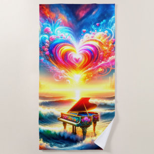 Piano Art Beach Towel