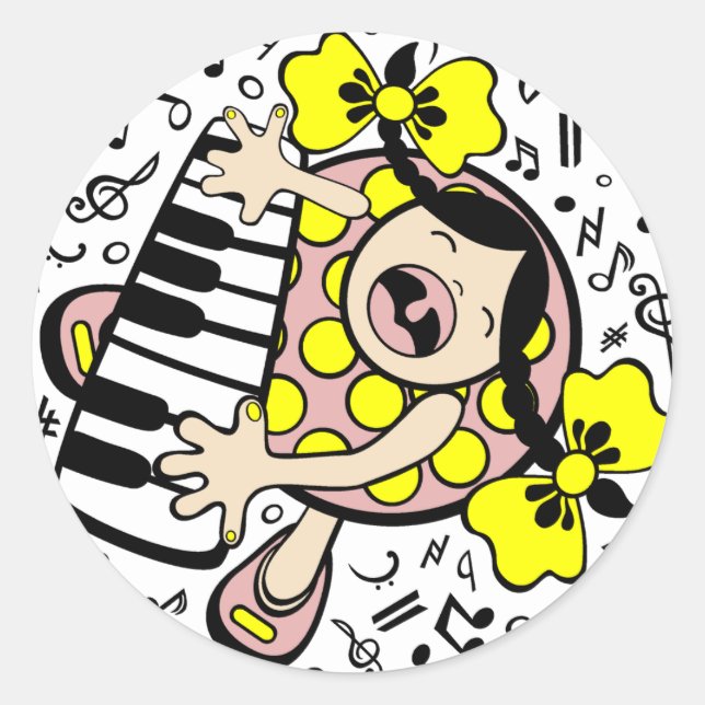 piano baby classic round sticker (Front)