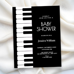 Piano baby shower invitation