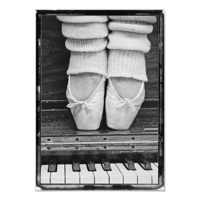 Piano Ballet Duet black and white medium sized Photo Print (Front)