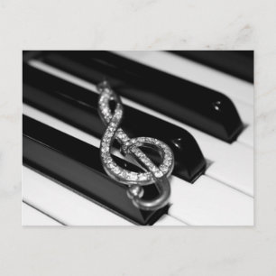 Piano Bar with G-clef Postcard